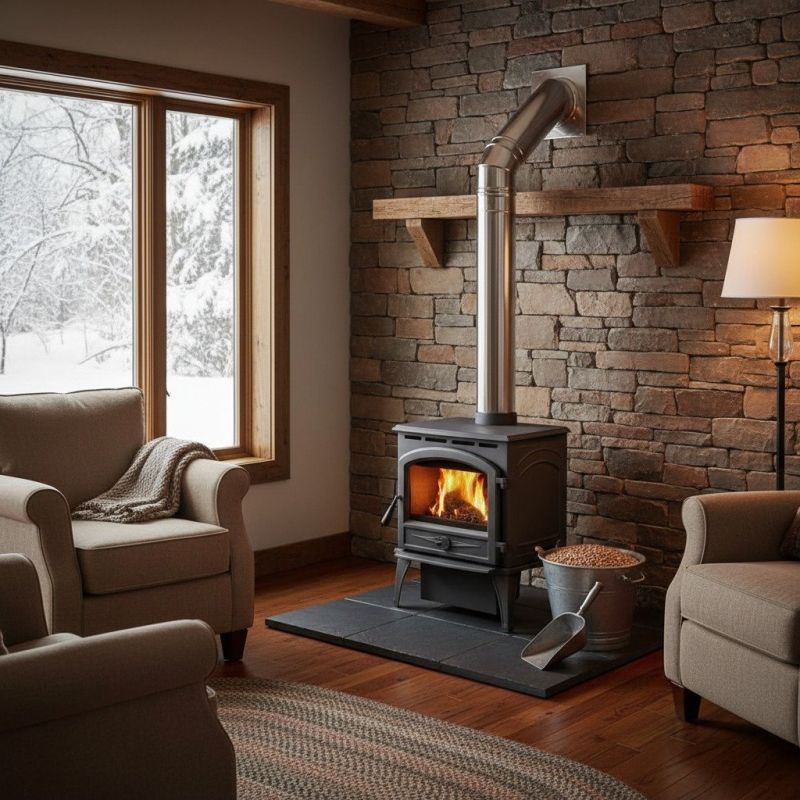Add Warmth With A Brick Fireplace