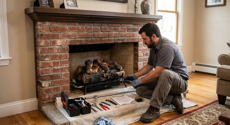 Brick Fireplace Installation
