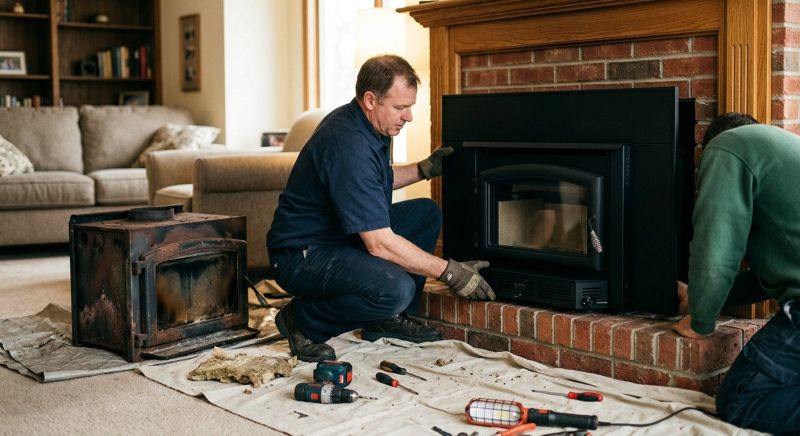 Brick Fireplace Installation