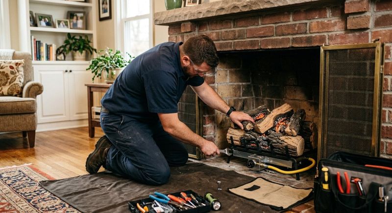 Brick Fireplace Installation