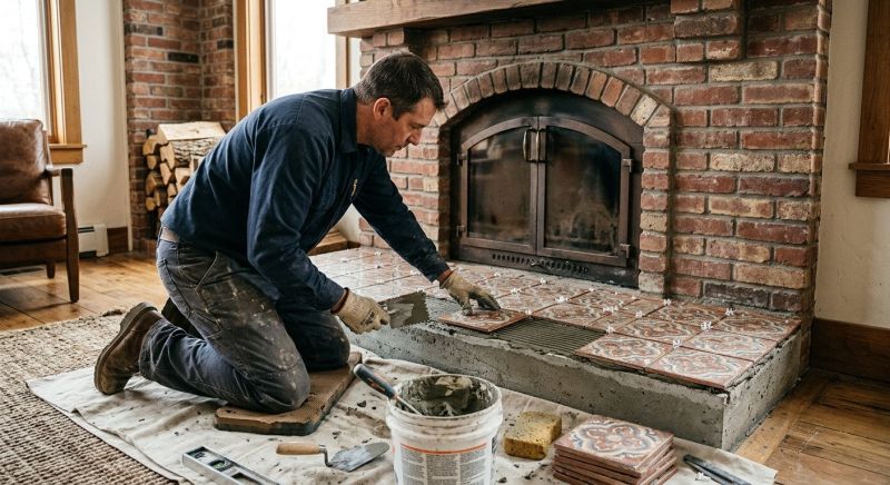 Brick Fireplace Installation