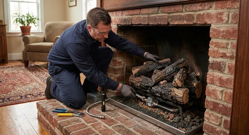Brick Fireplace Installation