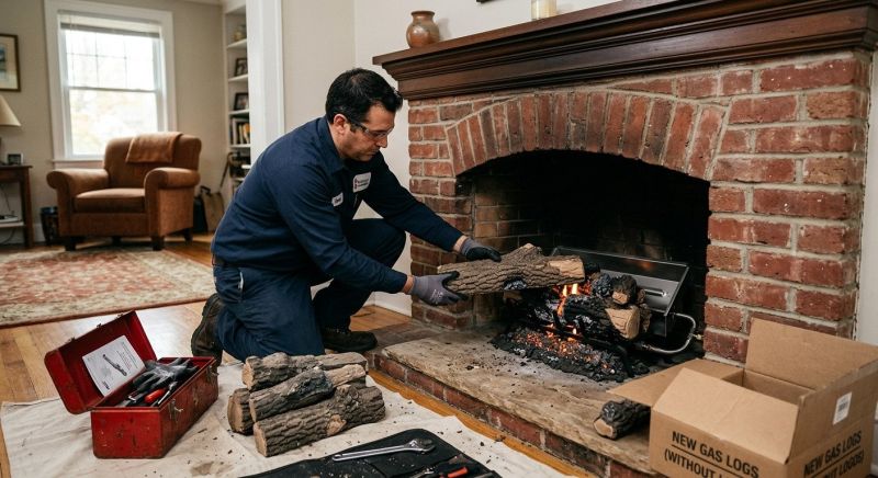Brick Fireplace Installation