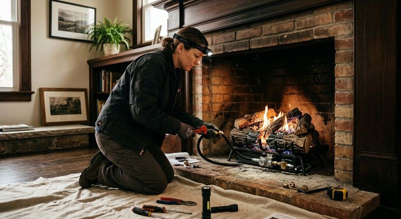 Brick Fireplace Installation