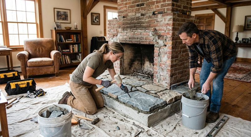 Brick Fireplace Installation