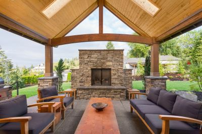 Stone Fireplace Installation