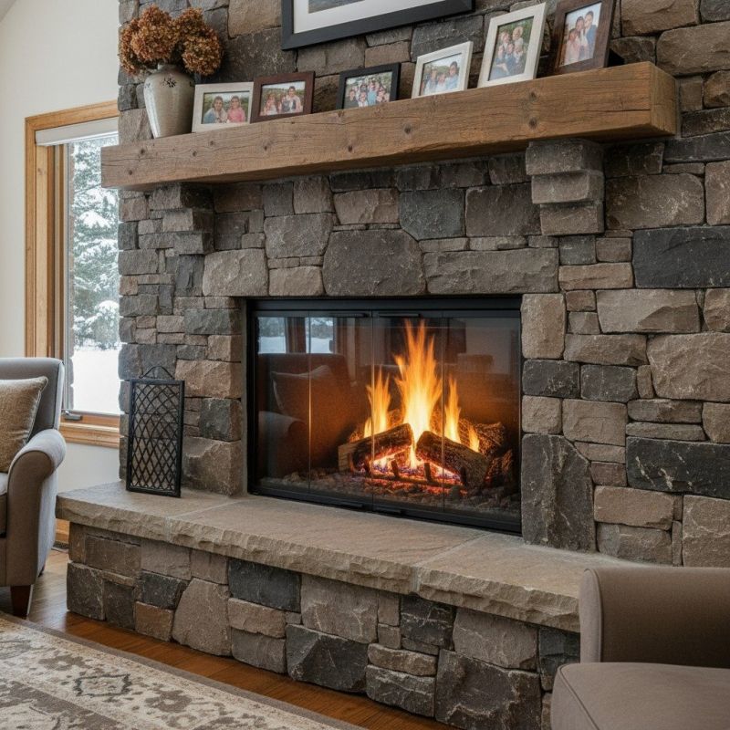 Stone Fireplace Installation